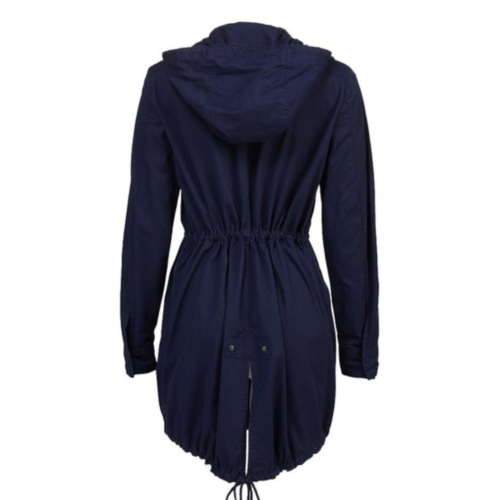 Navy Drawstring Waist Anorak Jacket - Picture 2 of 2